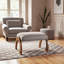 Repose-pieds en tissu gris Incanto-586941631