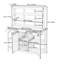 Banc de jardin en pot gris avec tiroirs, armoire et table basse en bois gris