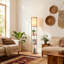 63.8" Column Floor Lamp With Solid Wood Shelves(Bulb Included)