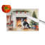 Karelian Bear Dog Cozy Christmas Glass Cutting Board Large