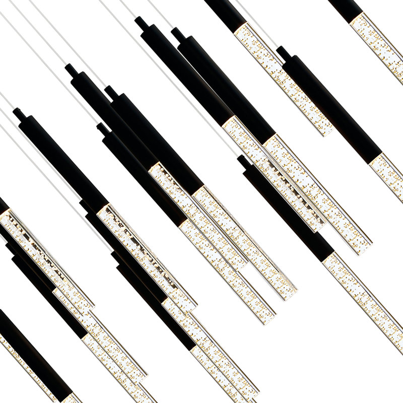 Thurso 18 - Light Dimmable LED Rectangle Chandelier, Black