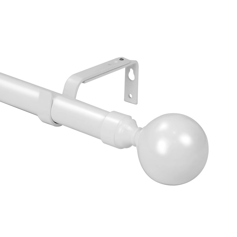 Tringle à rideaux simple Adeliza, l 84 po à 120 po, Blanc lustré