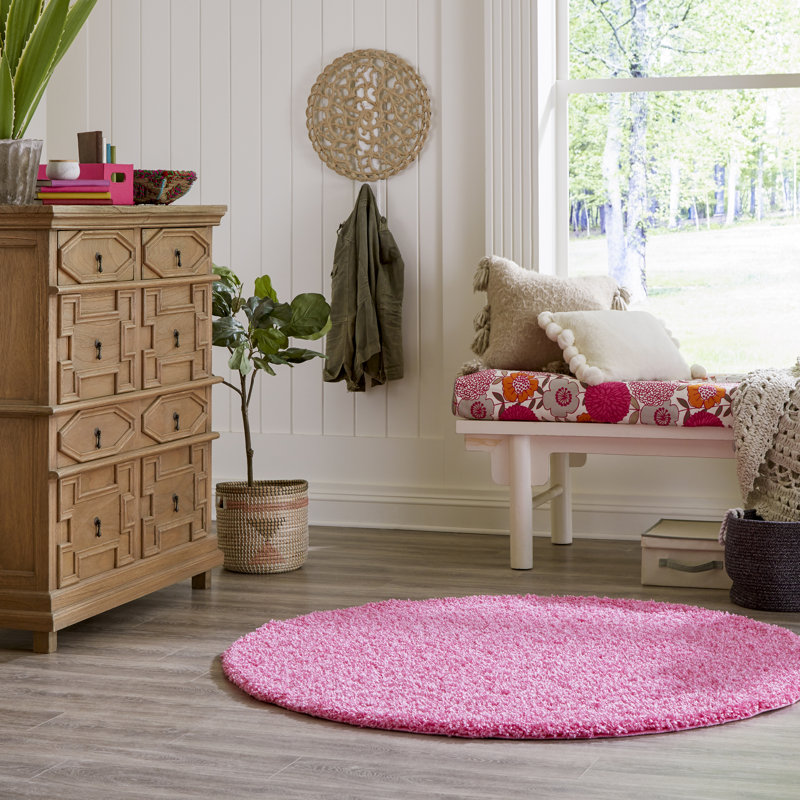 Tapis rose Renesha, Rond 7 pi