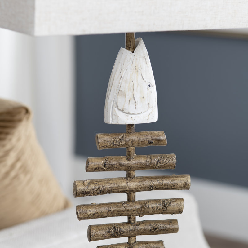 30" Resin Table Lamp With Tan Shade