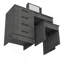 Coiffeuse, tabouret, quatre tiroirs Merlot