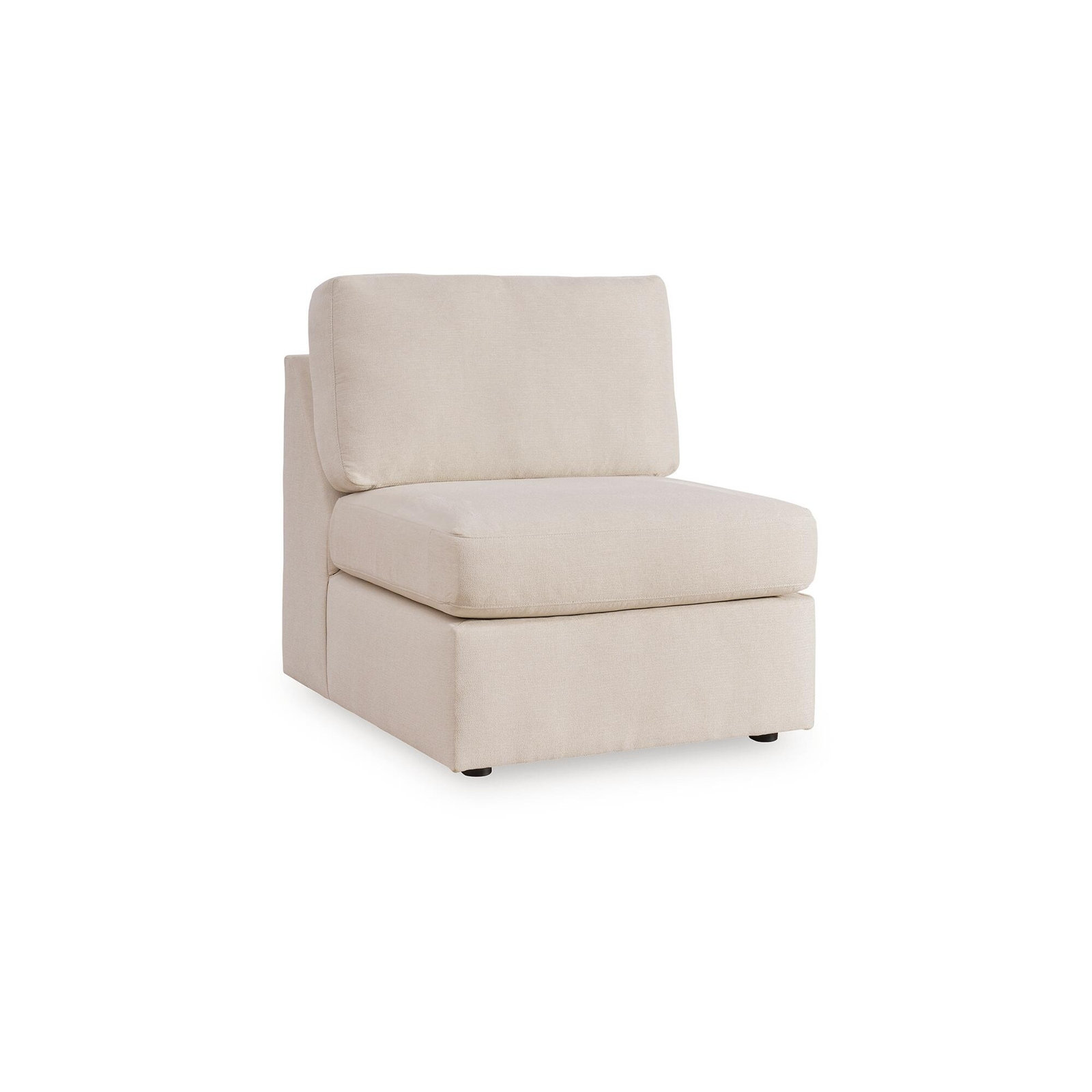 Branton 4-Piece Upholstered Modular Double Chaise Sectional, Beige Polyester