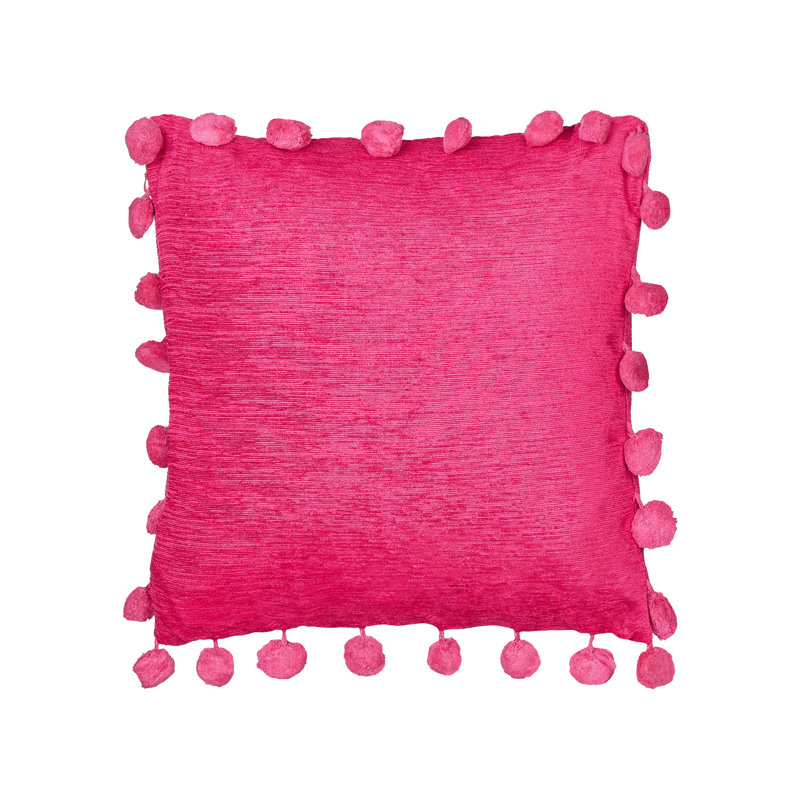 Lebec Square Cushion, Fuchsia Pink