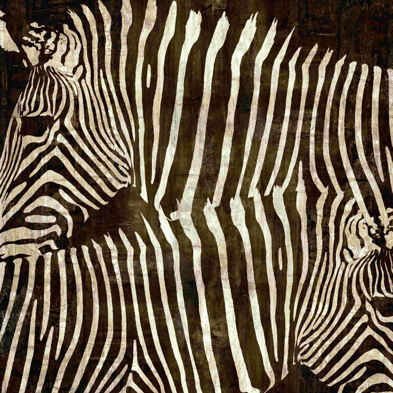 Zèbres II - reproduction sur toile tendue, H 12 po x l 12 po