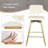Set Of 2 Swivel Bar Stools With Backrest, Velvet Upholstered Counter Height Chairs With Footrest, Modern 4 Legs Bar Chairs For Kitchen Island, Dining Room, White-675624459