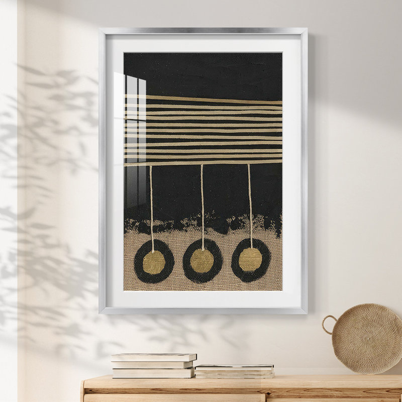 Golden Pendulums I - impression encadrée, H 28,5 po x l 20,5 po, Argent argent