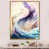 Toile avec cadre flottant or