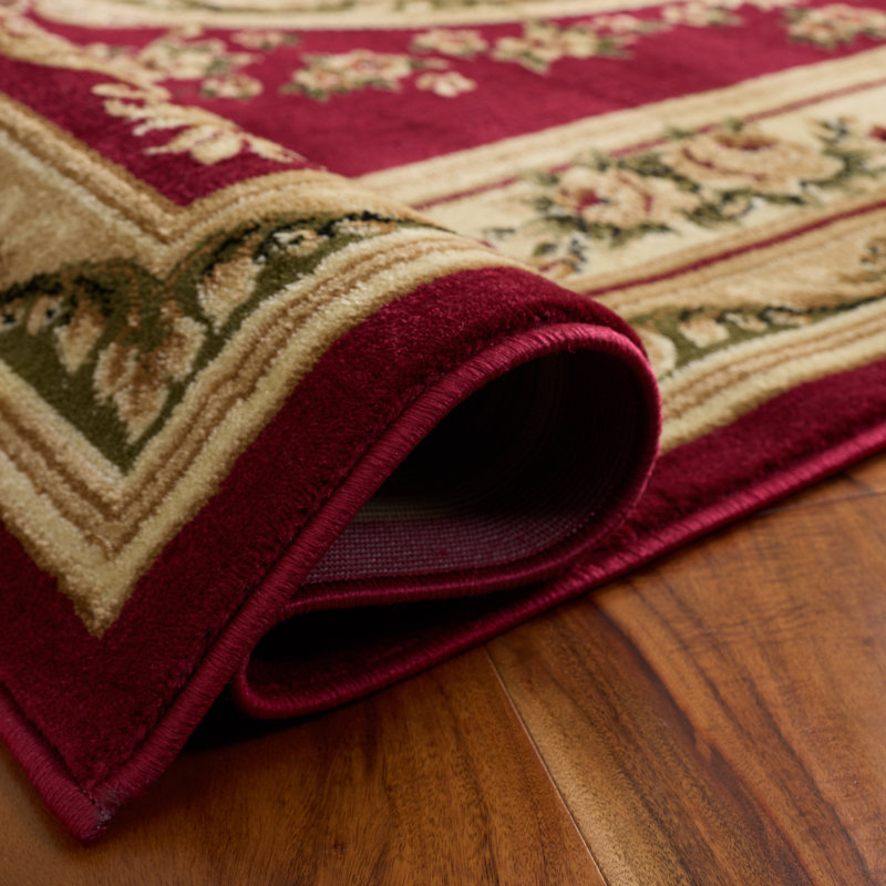 Frasher Oriental Red/Ivory Area Rug, Rectangle 8' x 11', Red/Ivory