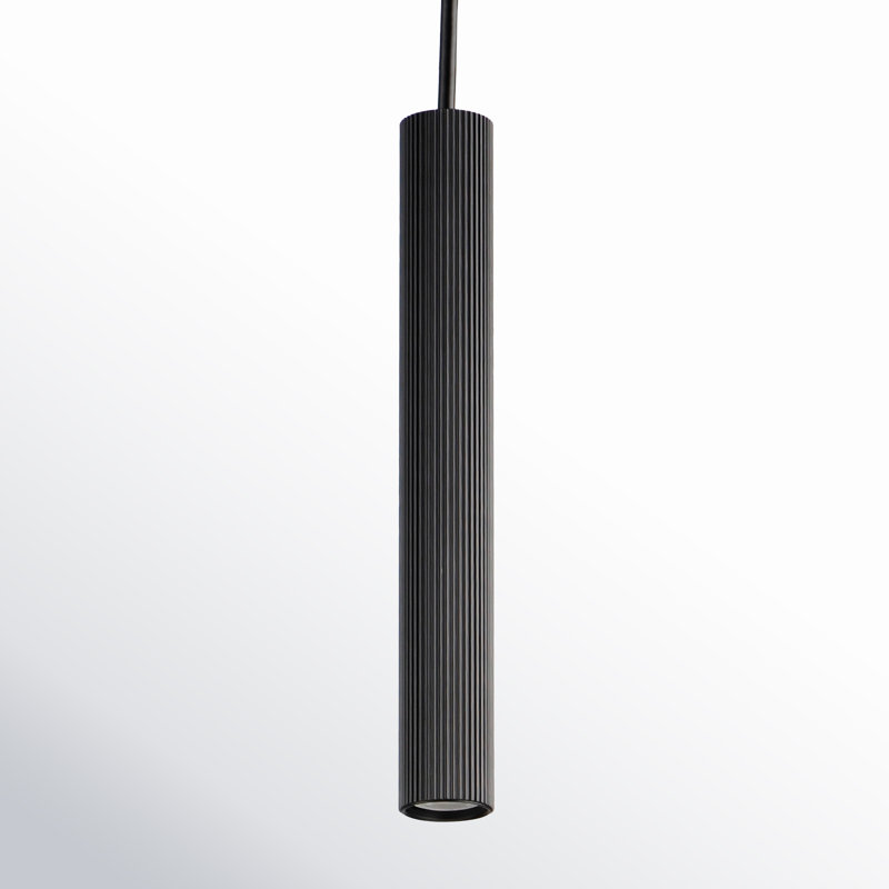 Carpi 1 - Light Gold Cylinder Pendant, Black