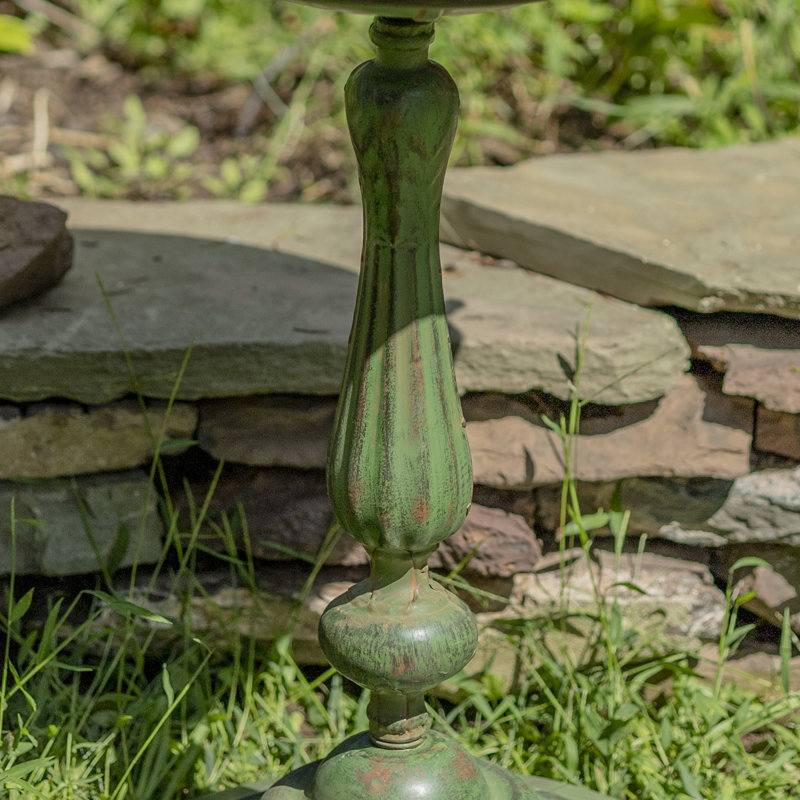 Bain d'oiseaux à piédestal Bobra, Vert