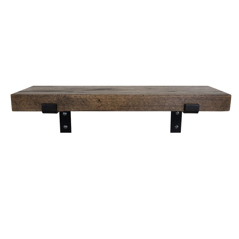 Rayne Red Oak Bracket Shelf, Ebony, 2" H x 18" W x 7" D