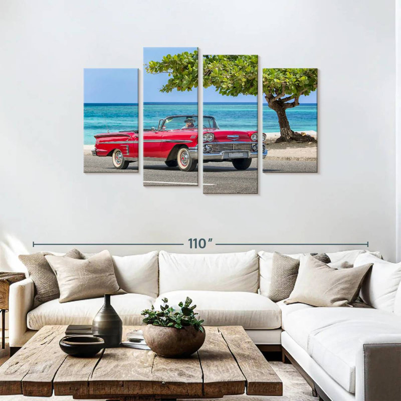 Mehar Red Cabriolet, 48" H x 75" W