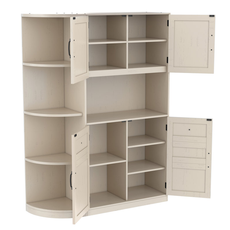 Multifunctional Left-Right Combination Hall Cabinet (Can Be Used Separately) With Storage And 4 Hooks, Storage Cabinet/ Hall Tree 2 In 1 For Living Room, Kitchen And Hallway
