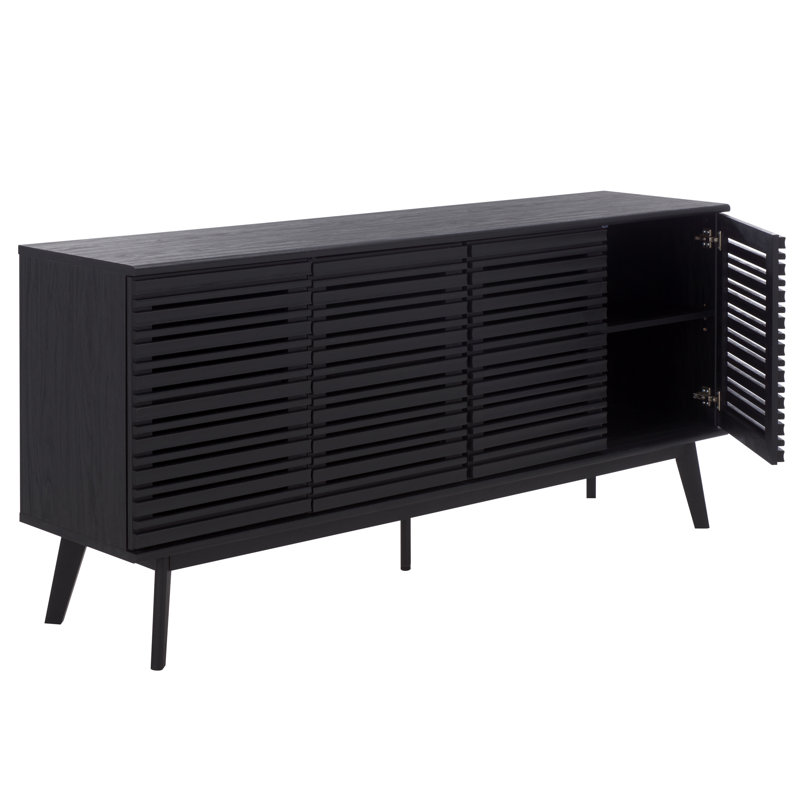Grand support multimédia 4 portes et 4 tablettes Daima, Noir