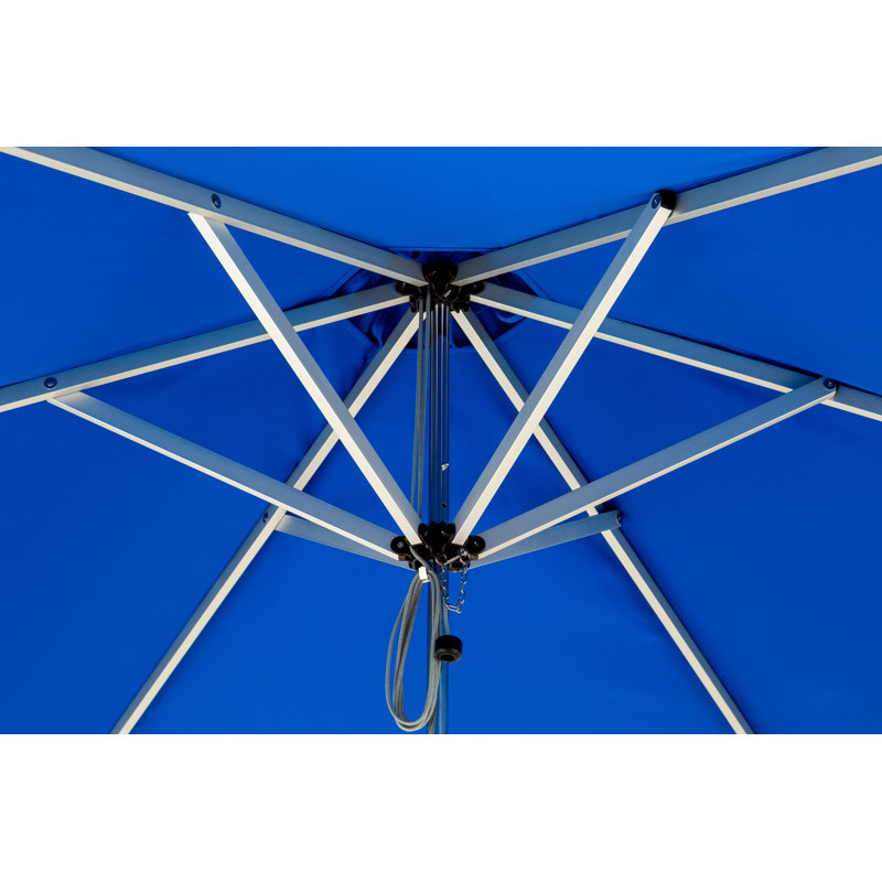 Swift 8' Round Umbrella, Square Metal Base with Wheels, Lemon