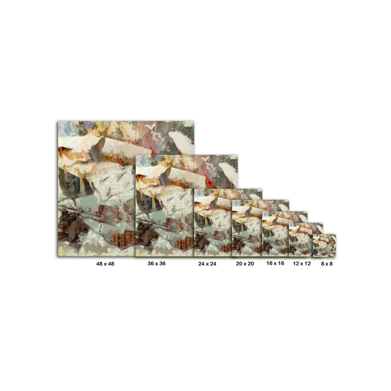 Boulder City II - peinture sur toile tendue, H 16 po x l 16 po x P 0,75 po