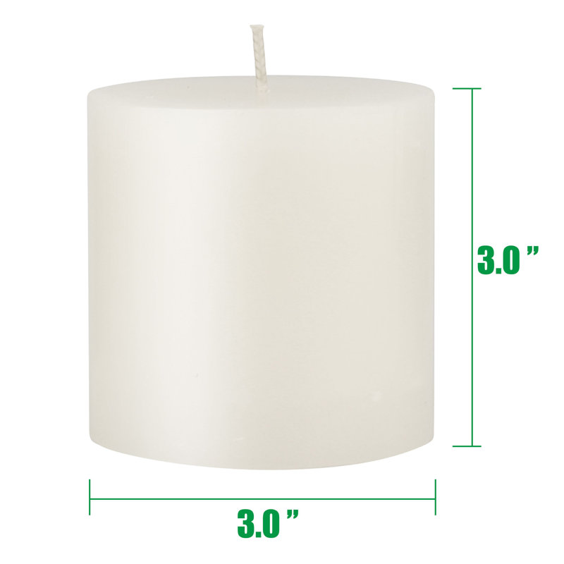 Unscented Pillar Candle, 3" H x 3" W x 3" D