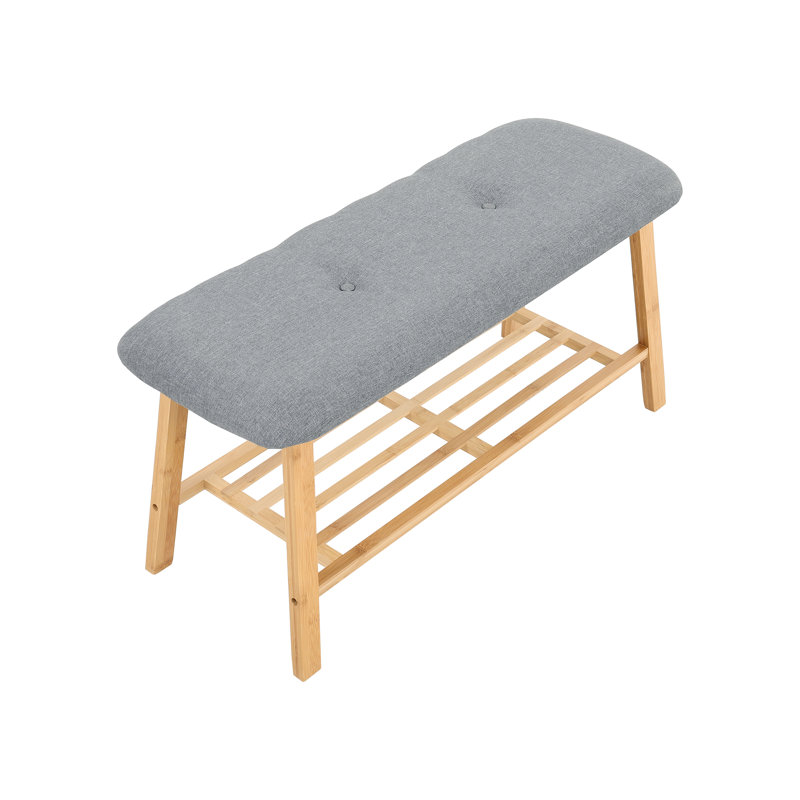 Linen Upholstered Storage Bench