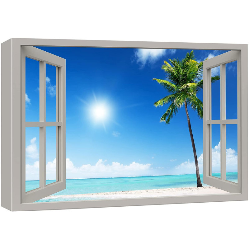Sunshine Sunlight Tropical Island Ocean Beach Nature Wilderness - Wrapped Canvas Print, H 32 po x l 48 po x P 1,5 po