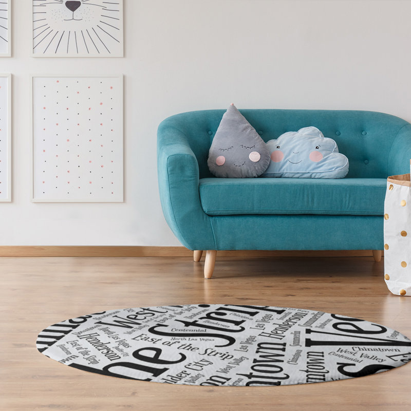 Chenille Indoor Rug, Round 5'