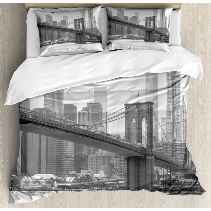 Modern & Contemporary Polyester Duvet Cover, Queen Duvet Cover + 2 Standard Shams