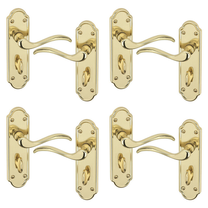 Door Handle, Polished Brass
