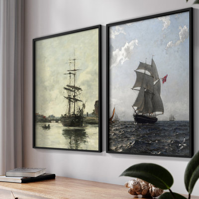 Reproduction giclée rétro nAUTICAL Vintage - ensemble de 2