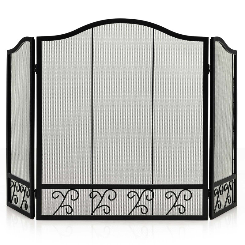 Derrion 3 Panel Iron Fireplace Screen