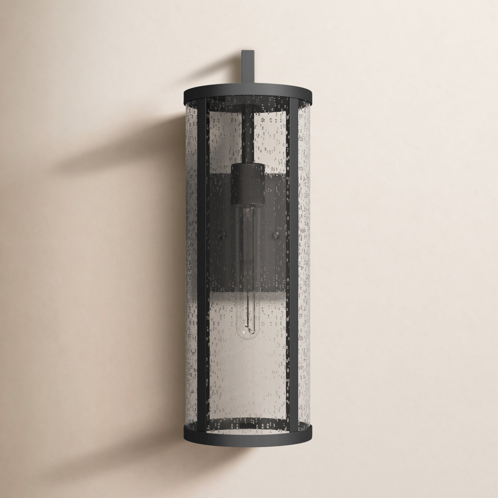 Iriye Single Light Cylinder Outdoor Wall Light, 18.00" H x 6.00" W x 8.00" D
