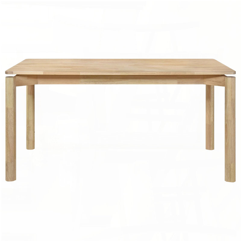 White Washed Rectangular Dining Table with Solid Wood Construction