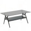 Table basse rectangulaire avec plateau en verre trempé transparent et pieds en métal noir, table de salon moderne-30867226-25084971