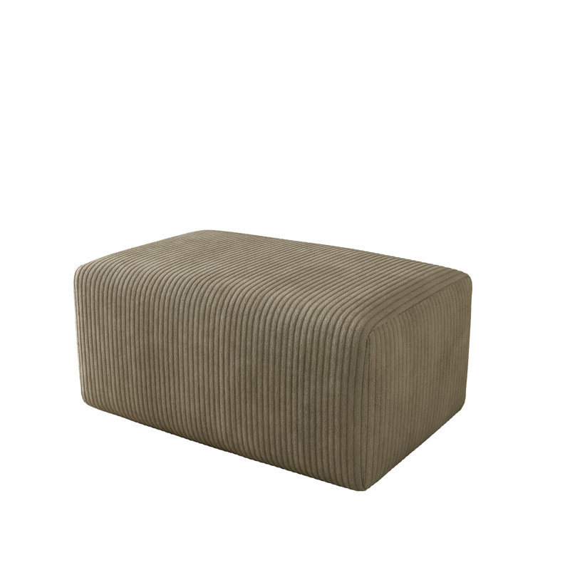Berlare 90.9Cm Wide Rectangle Standard Ottoman, Khaki