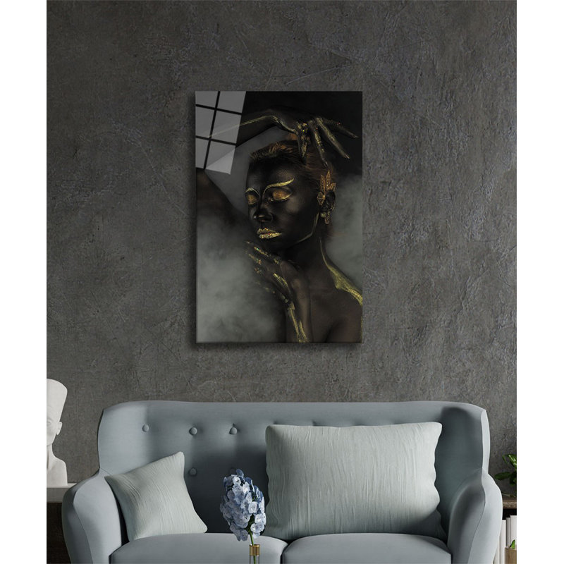 Élégante peinture décorative en verre trempé 18,1 po x 28,3 po | 100% verre trempé, épaisseur: 0,16 pouce | Superbe œuvre d'art pour la décoration intérieure, le salon et les espaces de bureau, durable et facile à nettoyer
