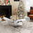 Fahd 39.4” Mirrored Geometric Coffee Table Reflective Glass Ceter Table