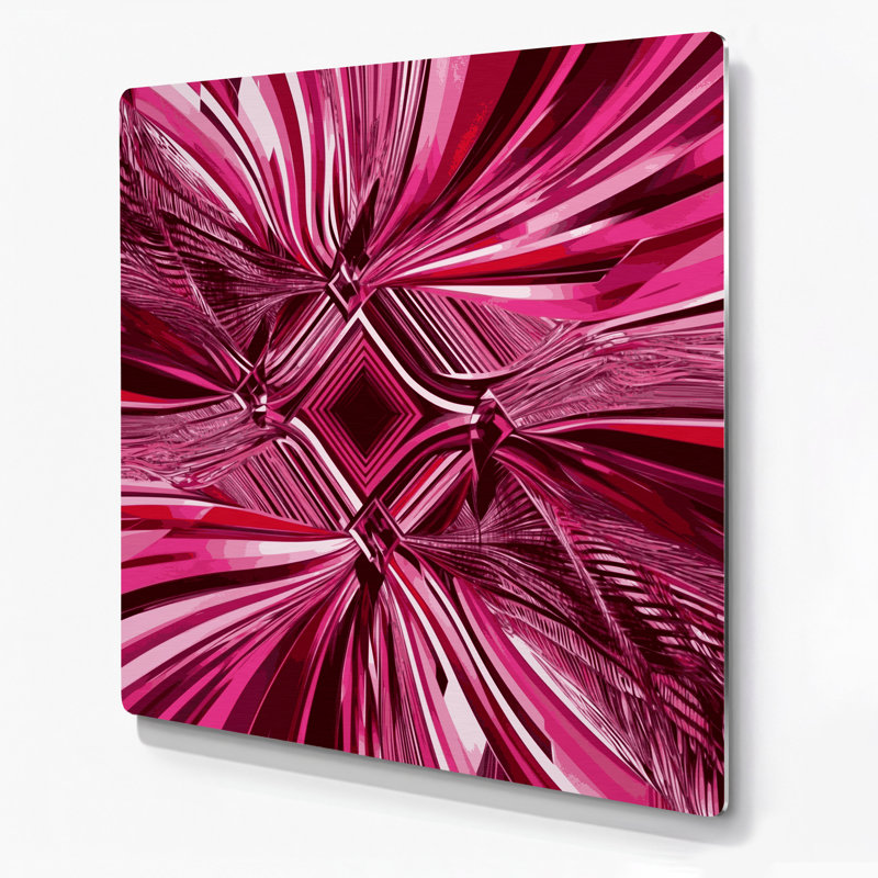 Art mural Op mauve en métal 52, H 16 po x l 16 po