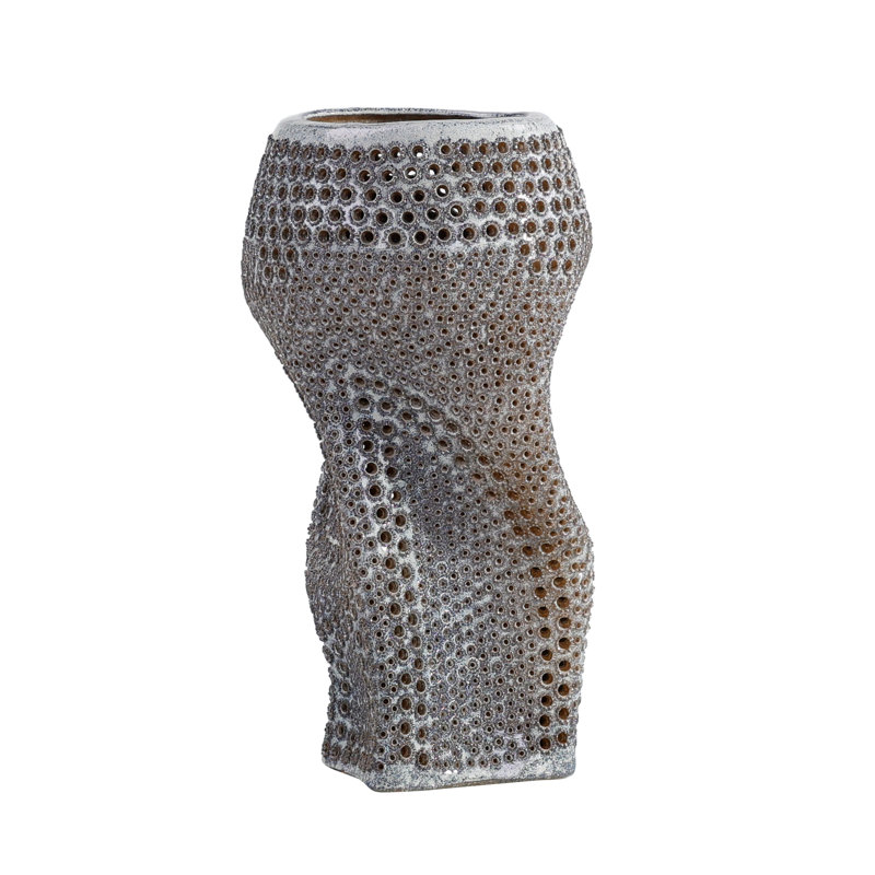 Vase en porcelaine perforée, argent
