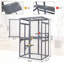 Catio en bois, enclos pour chat extérieur, maisonnette pour chat avec plateformes, planche de soleil, hamac, porte, cage de chaton, gris-1955458754-1955458765