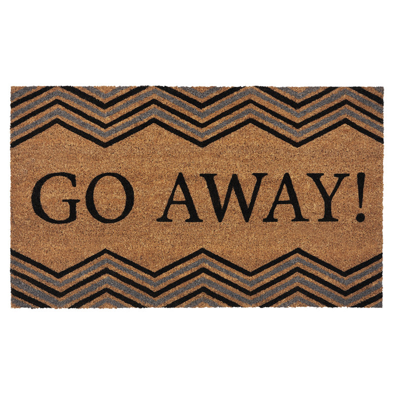 Go Away Black and Natural Coir Outdoor Door Mat