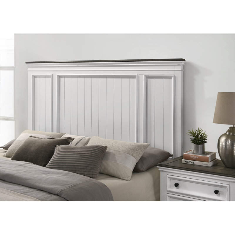 Semaj Solid Wood Standard Bed, Weathered White, King