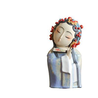 Ceramic Lady Figurine Ornament: Traditional Chinese-Style Decor For Living Room, Tea Room - Exquisite Craftsmanship Inspired By Classical Chinese Opera Characters And Ancient Beauty