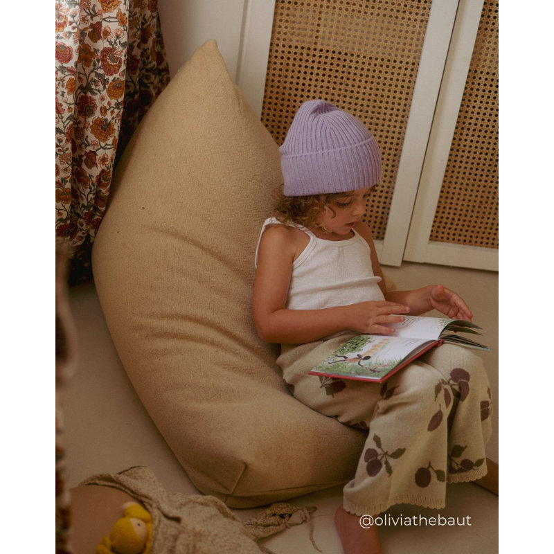 Small Puff Cleo Light Honey, Gold Cotton Blend
