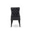 Ensemble de salle à manger 7 pièces - table ronde 48 po et 6 chaises rembourrées en tissu de polyester, noir sablé-250281095