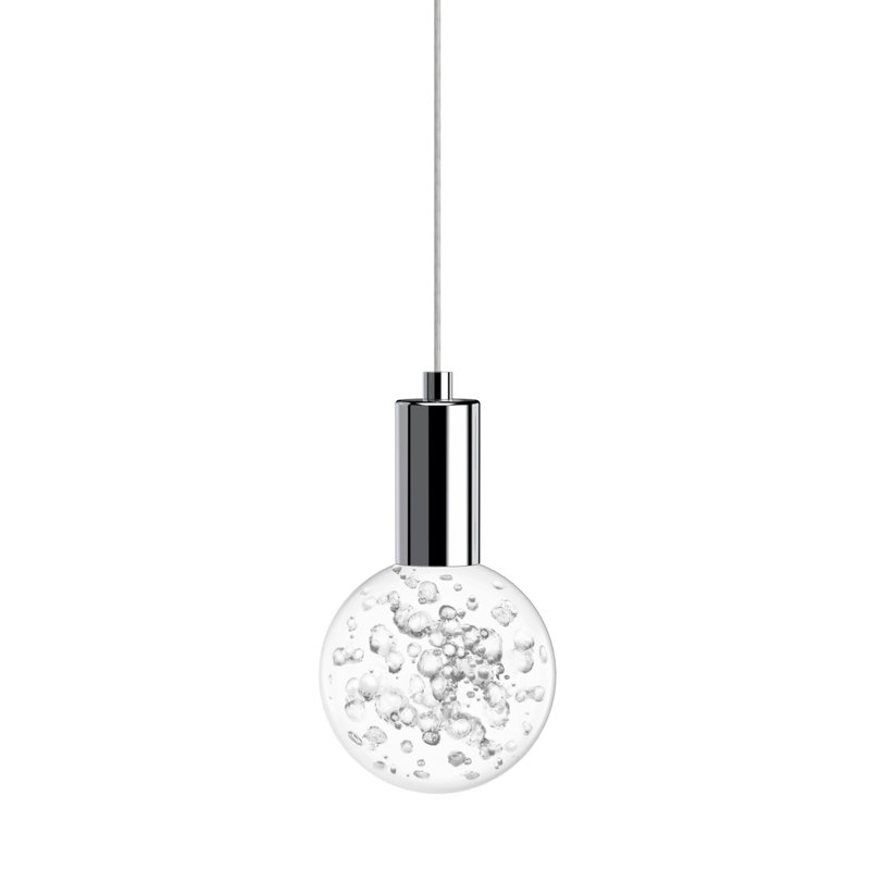 1 - Light Sphere Globe LED Pendant, Polished Chrome
