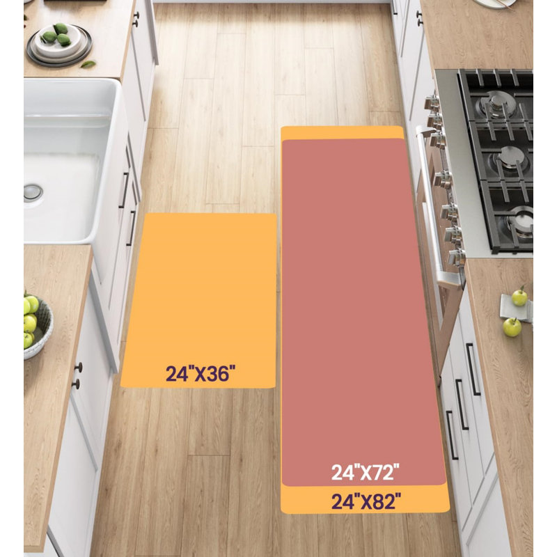 Soft Kitchen Rugs Non Slip Washable, Beige