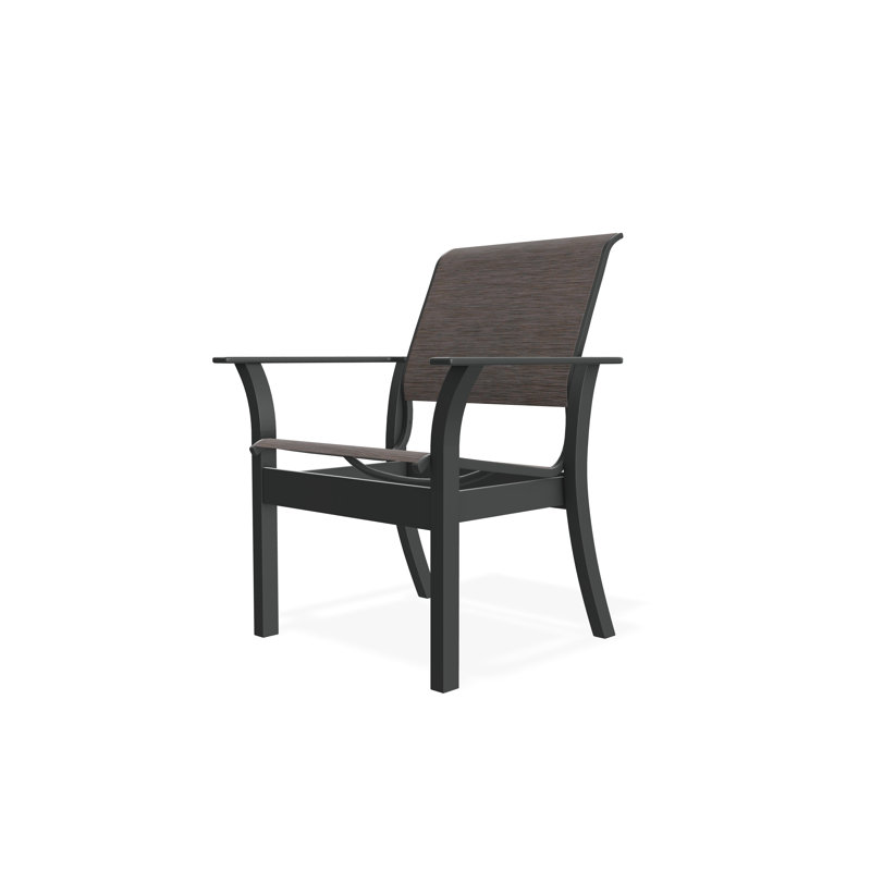 Chaise de café empilable en polymère de qualité marine Leeward Sling, Graphite, James