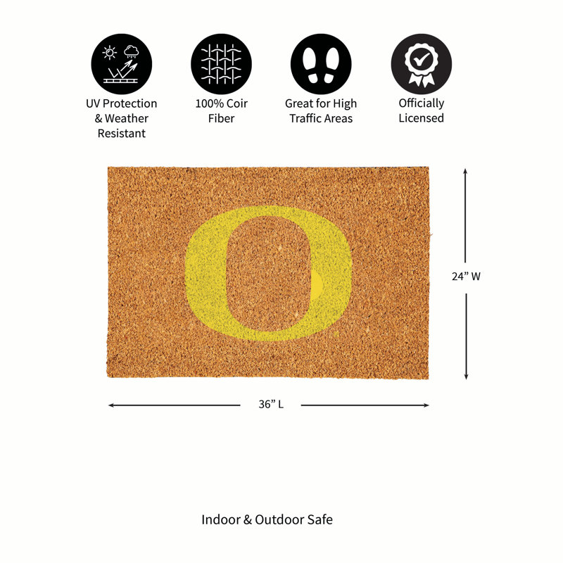 Grand tapis couleur coco de l'Université de l'Oregon, 36 po x 24 po